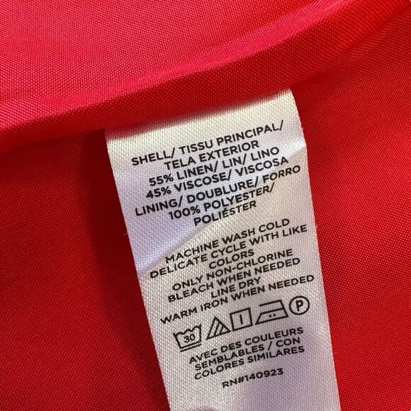 Loft True Red Summer 24' Linen Blend Blazer, 14 - Picture 9 of 10